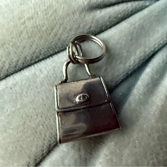 Vintage Sterling Silver Handbag Purse Charm For Bracelet Marked 925 - Picture 5 of 9